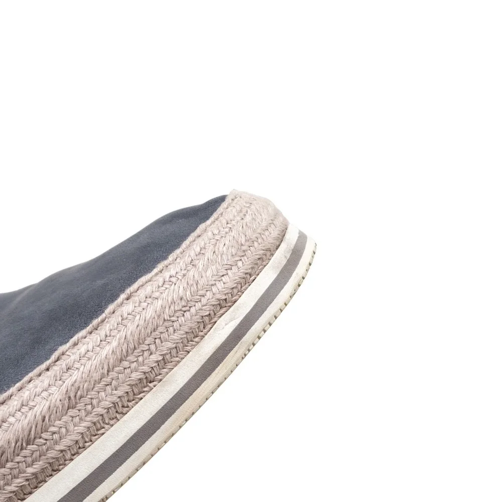 $790 PRADA Aged Leather ESPADRILLE HYBRID Navy SNEAKERS‎ EU 41 UK 8.5 US 9.5